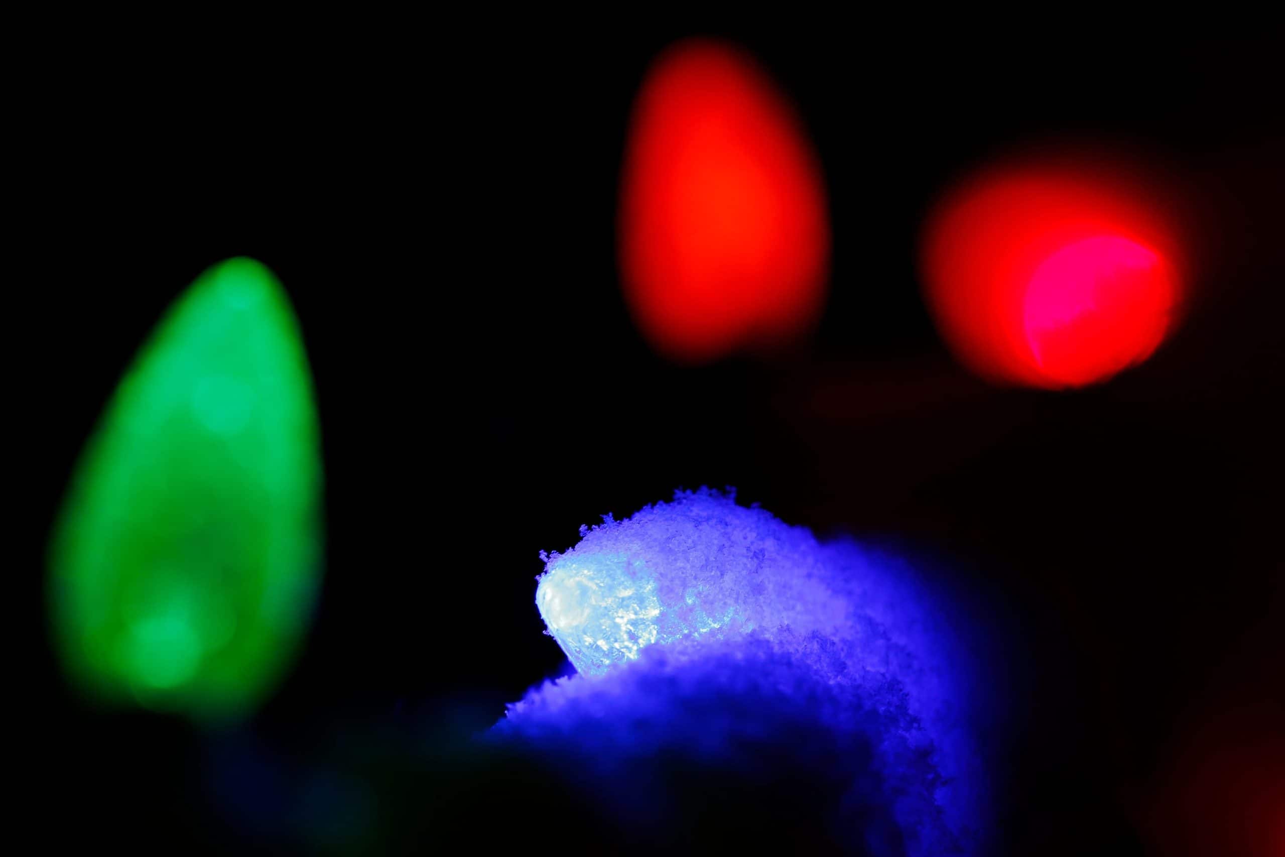 Christmas lights in Snow